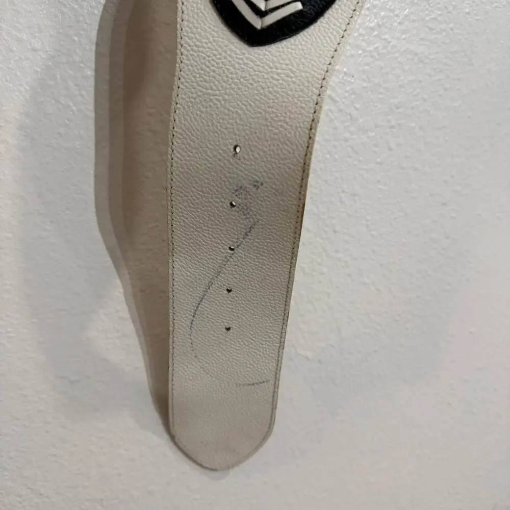 Chico’s White Genuine Leather Santa Ana Slouch Belt Size M NWT